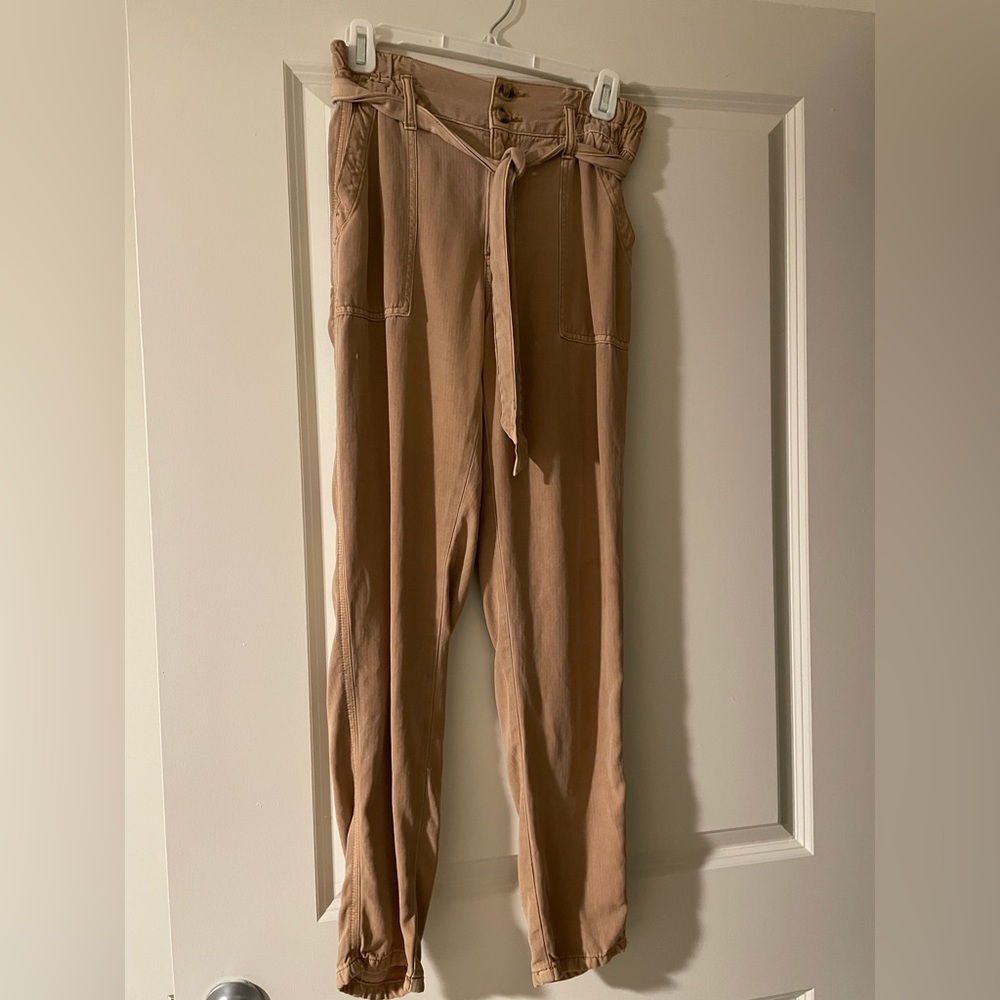 Cinched Khacki Jogger Style Pants